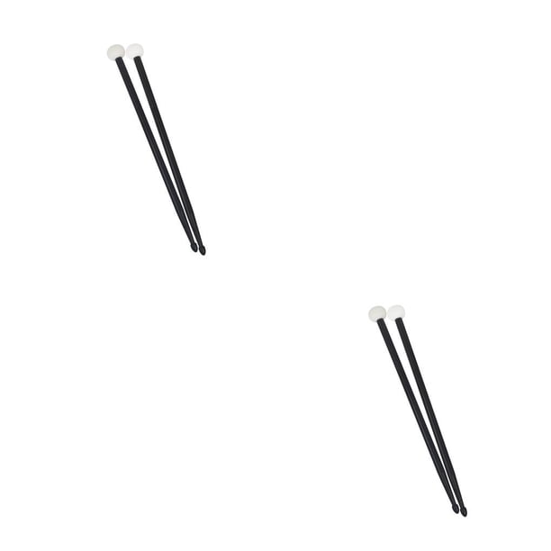 Eigraketly Baquetas de timbales multicolores, palillos de cabeza de fieltro, accesorios de instrumentos de percusión clásicos, martillo de Negro 2piezas