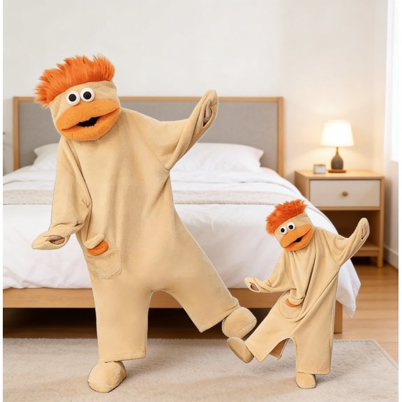 Xdegoge Adult Funny Cartoon Monster Plush One-Piece Pajamas, Cozy Couple Matching Loungewear, Comfy Game Night Sleepwear