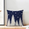thumbnail image 3 of Christmas Pillow Covers 16x16 Inch Set of 2 Navy Blue White Christmas Tree Snowflakes Decor Throw Pillows Winter Xmas Holiday Outdoor Cushion Cases for Couch Bed Decorations, 3 of 6