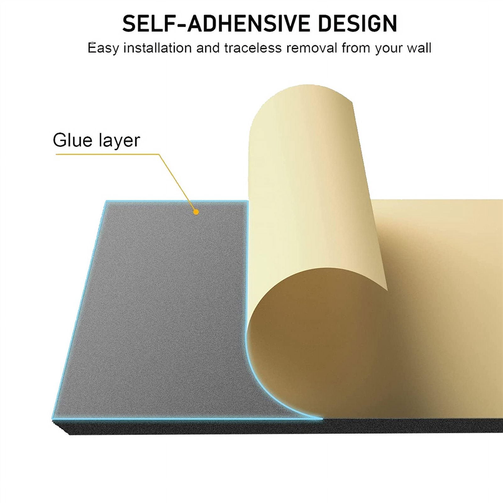 10Pack Sound Proof Panels for Walls,Self-Adhesive Acoustic Panels 12x12x0.4In for Recording Studio,Office,Home,B