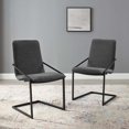 thumbnail image 2 of Side Dining Chair, Set of 2, Fabric, Metal Steel, Black Grey Gray, Modern Contemporary Urban Design, Kitchen Room Cafe Bistro Restaurant Hospitality, 2 of 6