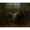 thumbnail image 2 of Jozef Israëls 17x15 Black Ornate Wood Framed Double Matted Museum Art Print Titled - ‘The Joy of Motherhood’ (1890), 2 of 5