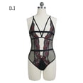 thumbnail image 1 of Ropa interior sexy para mujer, encaje, escote en V profundo, mono con diseño de malla, lencería, L Inevent XX000167-03, 1 of 7