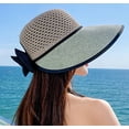 thumbnail image 5 of CoCopeaunts Women's Straw Bucket Hats Beach Sun Hats UV Protection Cute Straw Fisherman Hats Bow Breathable Summer Vacation Rain Hats, 5 of 8