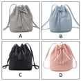 thumbnail image 4 of Bolso Bucket Bolso De Hombro De Cuero De Imitación Mujer Bolso De Crossbody Con Cordón De Borla De Color Sólido, Gris Scienceny AP000970-01, 4 of 7