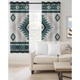 thumbnail image 2 of Green Beige Boho Blackout Curtains, Light Blocking Print Window Curtains, Vintage Ethnic Tribal Southwestern Thermal Insulated Window Drapes for Living Room Kitchen Cafe 2 Panels, 55"W x 39"L, 2 of 9