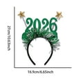 thumbnail image 6 of Dserhfy 2026 Glitter Headband for New Years Eve Christmas Party Hair Accessory with Stars Festive Countdown Celebration Headwear, 6 of 8