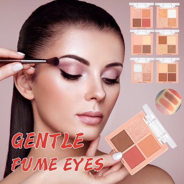 Ganfancp Sombra de Ojos Cuatricolor Lentejuelas Perladas Mate Sombra de Ojos Puré de Patata Artículos En Liquidación 1X Paleta de Sombras de Ojos Quad
