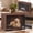 BROWN, variant on MEDEHOO 33.3’’ Dog Crate Furniture, Folding Dog Crates with 360° Rotating Bowls, Wooden Puppy Cage Kennel with Metal Frame for Small & Medium Dogs Indoor, Removable Tray and Floor (Brown)