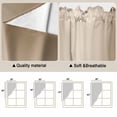 thumbnail image 3 of Beige Ombre Kitchen Window Curtains, Swag Curtains Valance for Bedroom Living Room Bathroom, Modern Gradient Abstract Art Rod Pocket Window Treatment Curtain Block Drapes 2 Panels 36"x63", 3 of 9