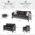 thumbnail image 6 of Ovios 6 Pieces Outdoor Patio Furniture All-Weather Sectional Sofa Loveseat for Lawn, Steel Frame, 6 of 6