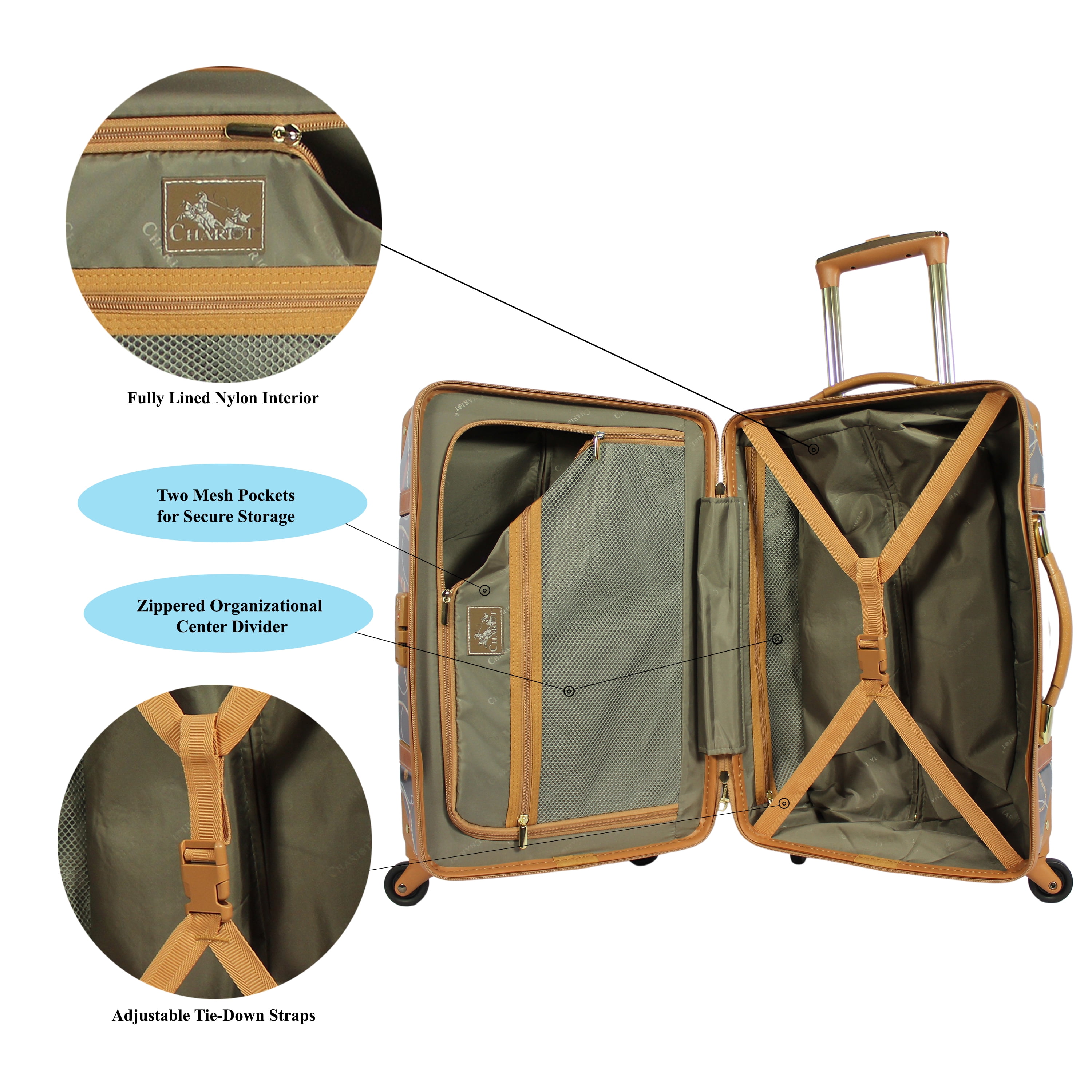 Chariot Regal 2-Piece Hardside Carry-On Spinner Luggage Set – LuggageChannel