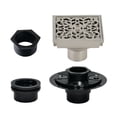 thumbnail image 5 of Kingston Brass BSFK9771BN Watercourse 4-Inch Brass Square Grid Shower Drain with Hair Strainer and Base Flange in Brushed Nickel, 5 of 5