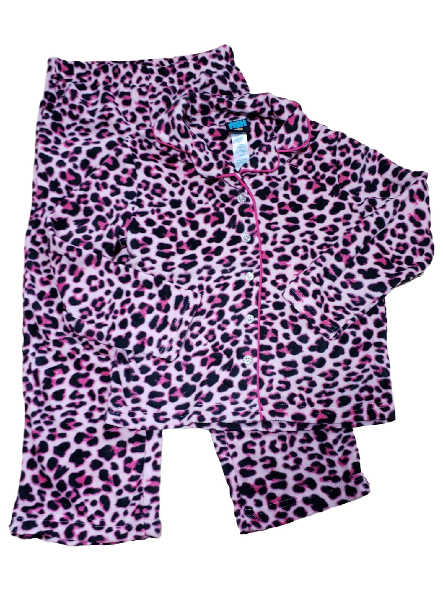 KISBINI Toddler Girls 2 Pcs Animal Print Sleepwear Pjs Pj Top & Bottom Set