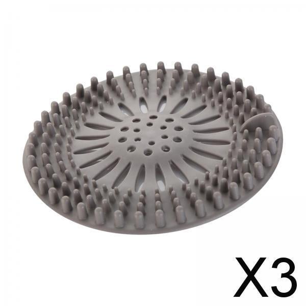 Fregadero recogedor de pelo Soledad ducha cubierta de baño lavabo colador de drenaje gris 3 piezas