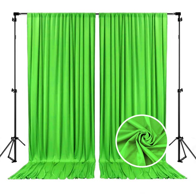 Cortina de fondo ZEBMOON, color verde esmeralda, 150 x 300 cm, 2 paneles