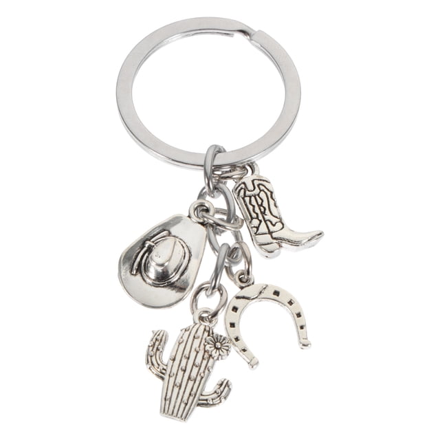 CIMAXIC Cowboy Theme Key Chain Backpack Pendant Creative Metal Key Ring Hanging Decor,2.95"X1.18"X0.08"