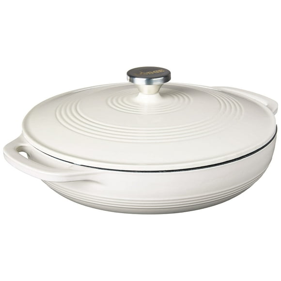 Casserole Lodge, hierro fundido esmaltado, 3,6 L, ovalado, color blanco ostra