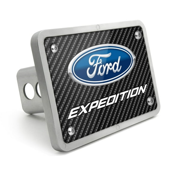 Ford Expedition Black Carbon Fiber Look Plate Billet Aluminum 2 inch Tow Hitch Cover