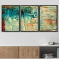 thumbnail image 3 of wall26 Framed Canvas Print Wall Art Set Thick Teal, Tan &amp; Orange Paint Color Field Abstract Shapes Illustrations Modern Art Chic Colorful Ultra for Living Room, Bedroom, Office - 24"x36&quot, 3 of 5