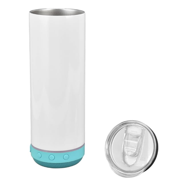 Taza de Altavoz de Acero inoxidable de 20 onzas con altavoz desmontable, botella aislada con música rítmica intermitente con luz lider