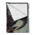 thumbnail image 2 of Fantasy Soft Flannel Fleece Blanket, Unusual Sinister Robotic Demon Character Futuristic Computer-Generated Cyber Print, Cozy Plush for Indoor and Outdoor Use, 60" x 80", Black Red, by Ambesonne, 2 of 5