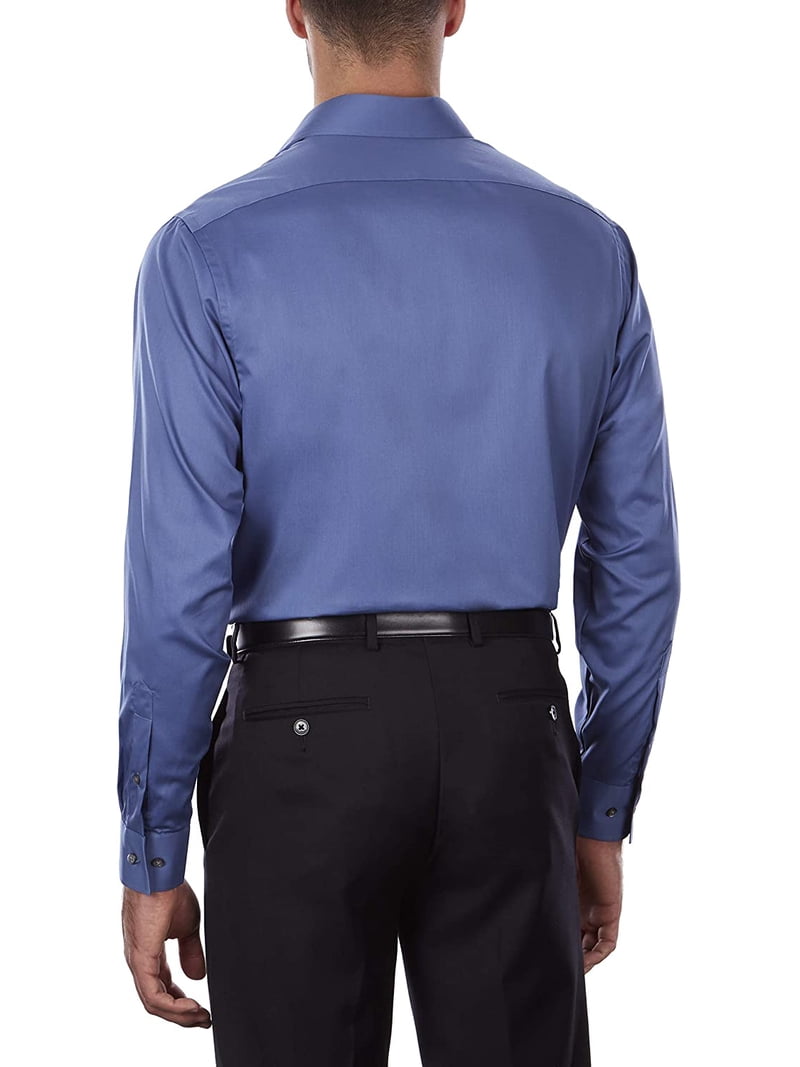 dusty blue mens dress shirt Hisdern Men's Dusty Blue Dress Shirt with Pocket main image 1