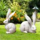thumbnail image 1 of 2 figuras de conejo, esculturas de animales, manualidades creativas, obras de arte, decoración de jardín Estilo A, 1 of 8