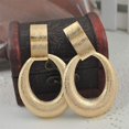 thumbnail image 4 of Big Circle Exaggerated Metal Texture Brushed Frosted Geometric Earrings Creative Party Birthday Jewelry Gift,Style 1, 4 of 4
