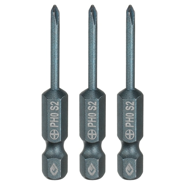 Uxcell 3pcs #0 Puntas de Destornillador Phillips PH0 1/4" Hex Shank 2" (50mm) Largo