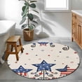 thumbnail image 4 of Independence Day Washable Round Area Rug 3 ft, American Flag Stars Beige Texture, Soft Non Slip Rugs Stain Repellent Indoor Felt Carpet for Living Dining Room Bedroom Home Office, 4 of 9