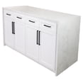thumbnail image 2 of KBC Palisade 60" Kitchen Island Cabinet  w/ Engineered Marble Waterfall in White, 2 of 7