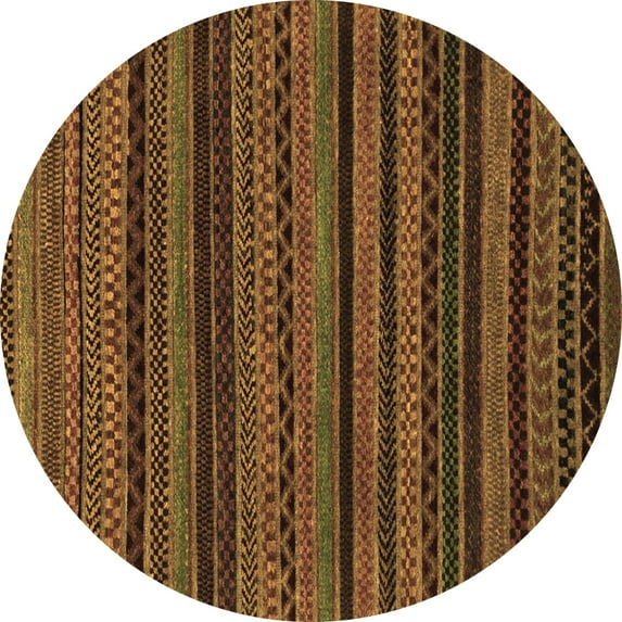 Ahgly Company Indoor Round Oriental Brown Modern Area Rugs, 5' Round