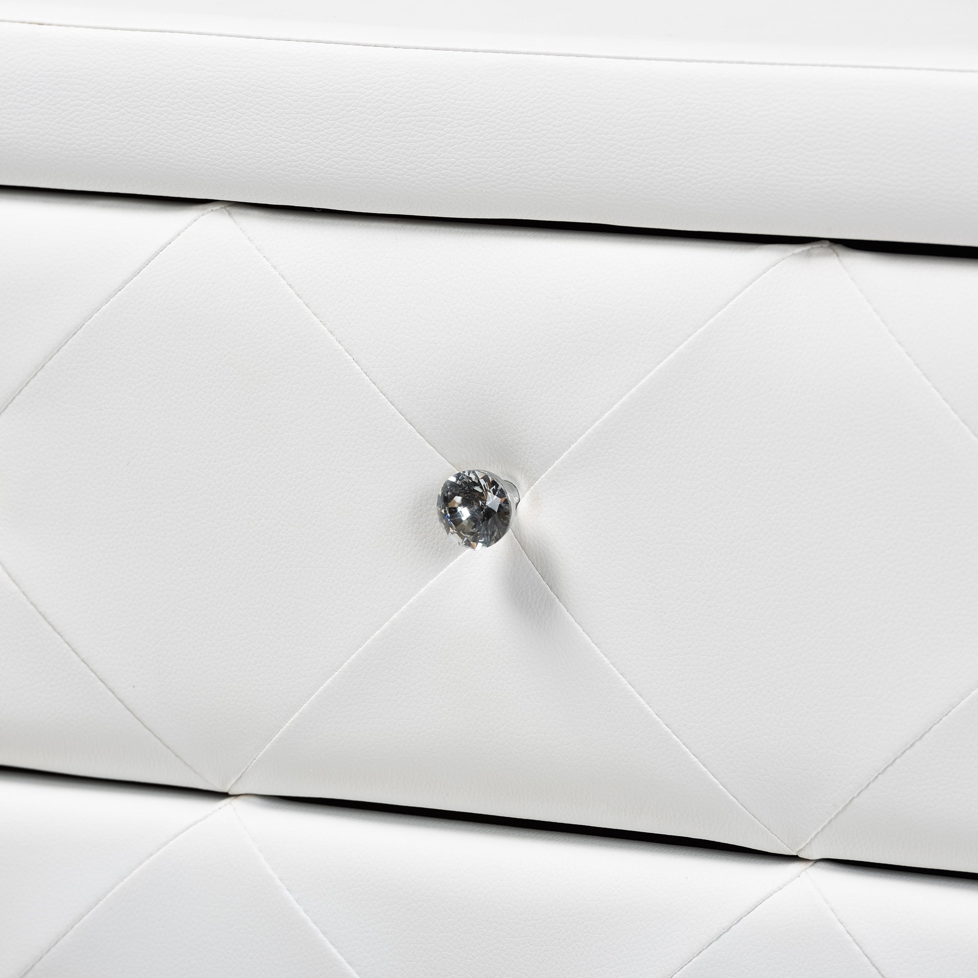 Zanna Contemporary White Faux Leather Upholstered Dresser by Ember Interiors