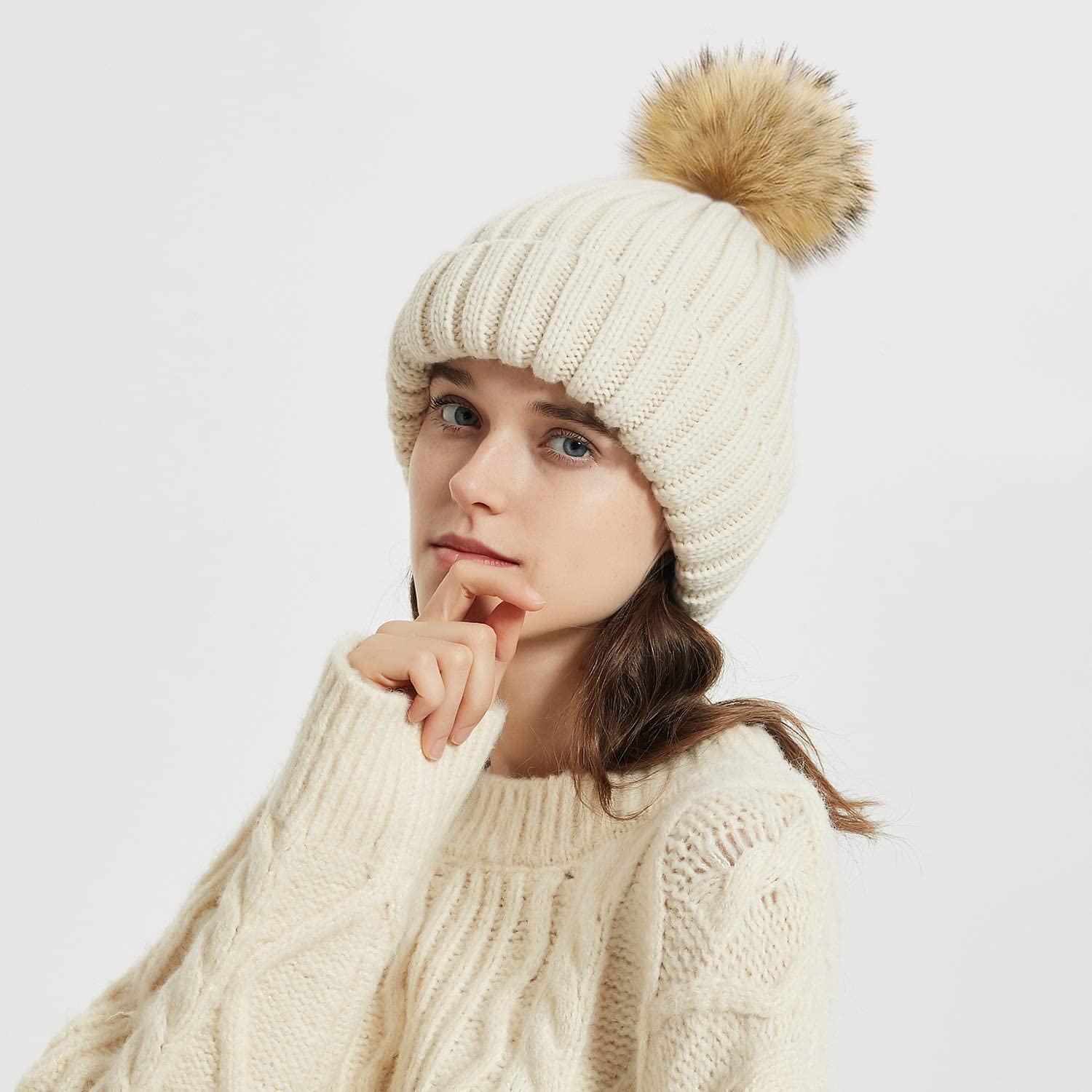 Winter Beanie Hats For Women Knit Hat 