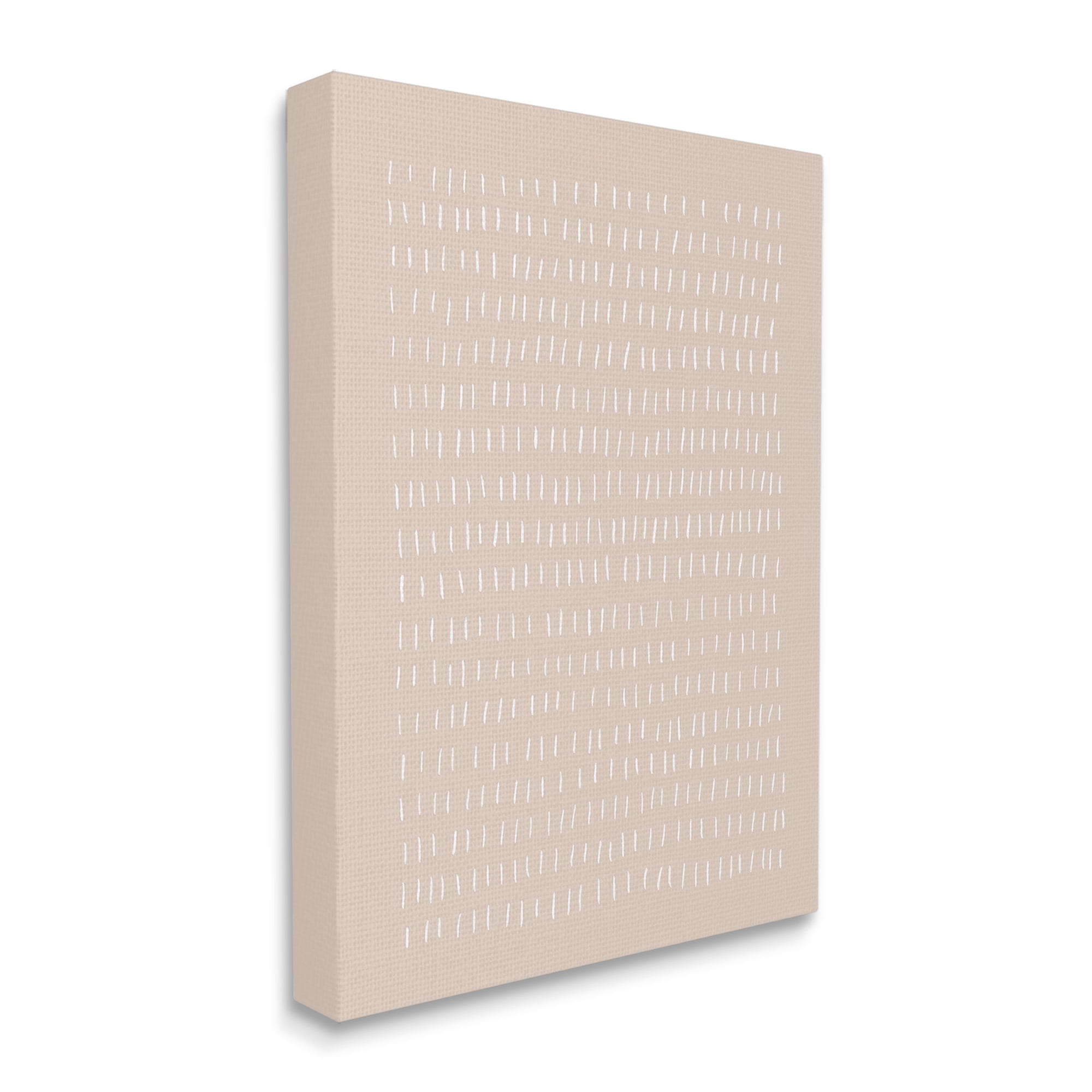 Stupell Industries Beige Dash Pattern Abstract Painting Gallery Wrapped Canvas Art Print Wall Art, 16 x 20