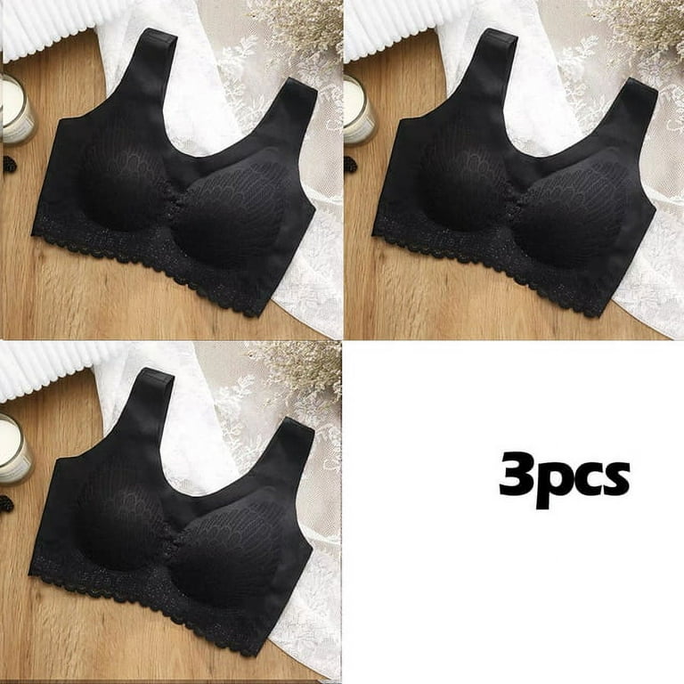 3pcs Plus size Bra Sports Bras For Women Underwear BH Push Up Bralette Vest  Top