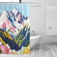 thumbnail image 2 of Yayeee Shower Curtain with Hooks 72"x72" Waterproof Fabric Bathroom Hanging Decor, Abstract Mountain, 2 of 5