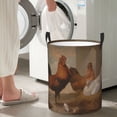 thumbnail image 4 of Lsque Oil Painting Chicken And Duck pattern Laundry Hamper Basket, Tall Woven Rope Hamper Basket for Clothes, Lightweight Storage Basket, Collapsible Waterproof-Medium, 4 of 8