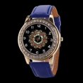 thumbnail image 4 of Reloj de cuarzo con banda de cuero de PU a la moda, reloj femenino con diamantes de imitación y esfera redonda grande (azul), 4 of 5