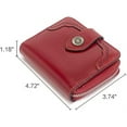 thumbnail image 3 of esafio Leather Wallets for Women RFID Blocking Zipper Pocket Small Bifold Wallet Card Case,Brown, 3 of 6