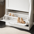 thumbnail image 3 of SoBuy Narrow Shoe Cabinet with 2 Flip Drawers,Shoe Rack for Entryway,White Storage Organizer,FSR137-W, 3 of 8