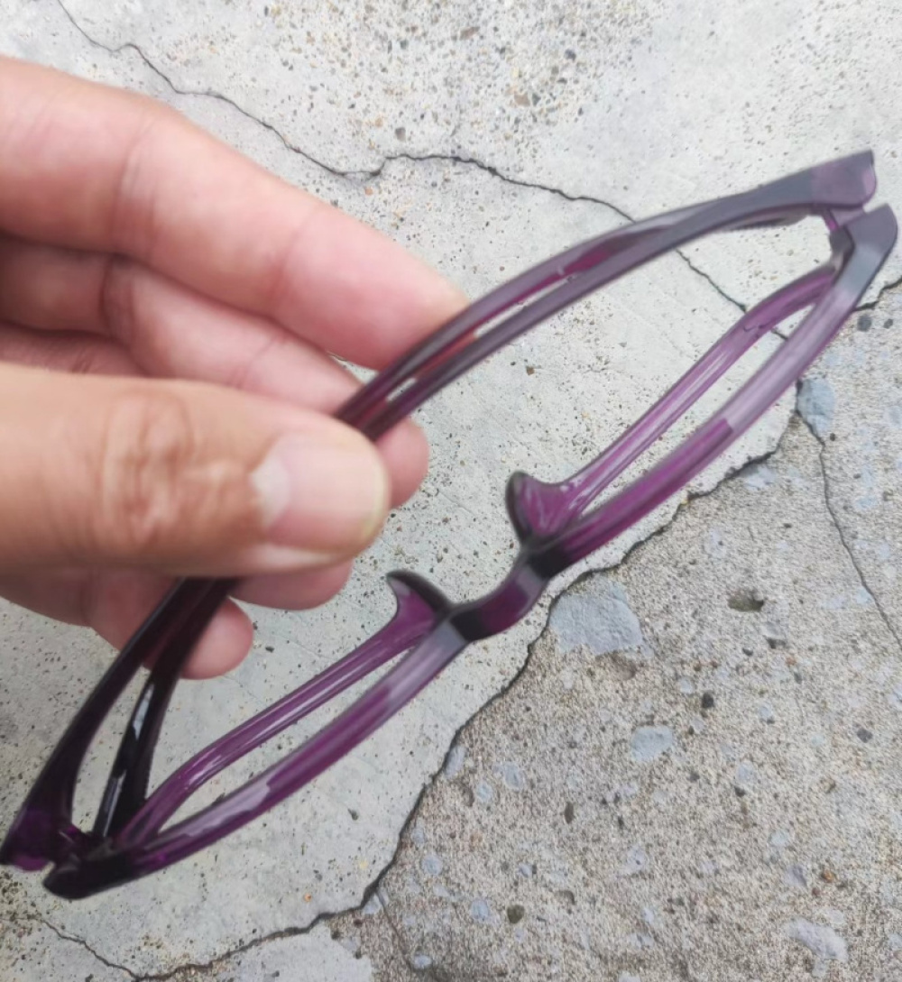 Purple High Presbyopic Reading Glasses Elderly Lightweight Plastic Rectangular High Power Readers +6.00 Strength