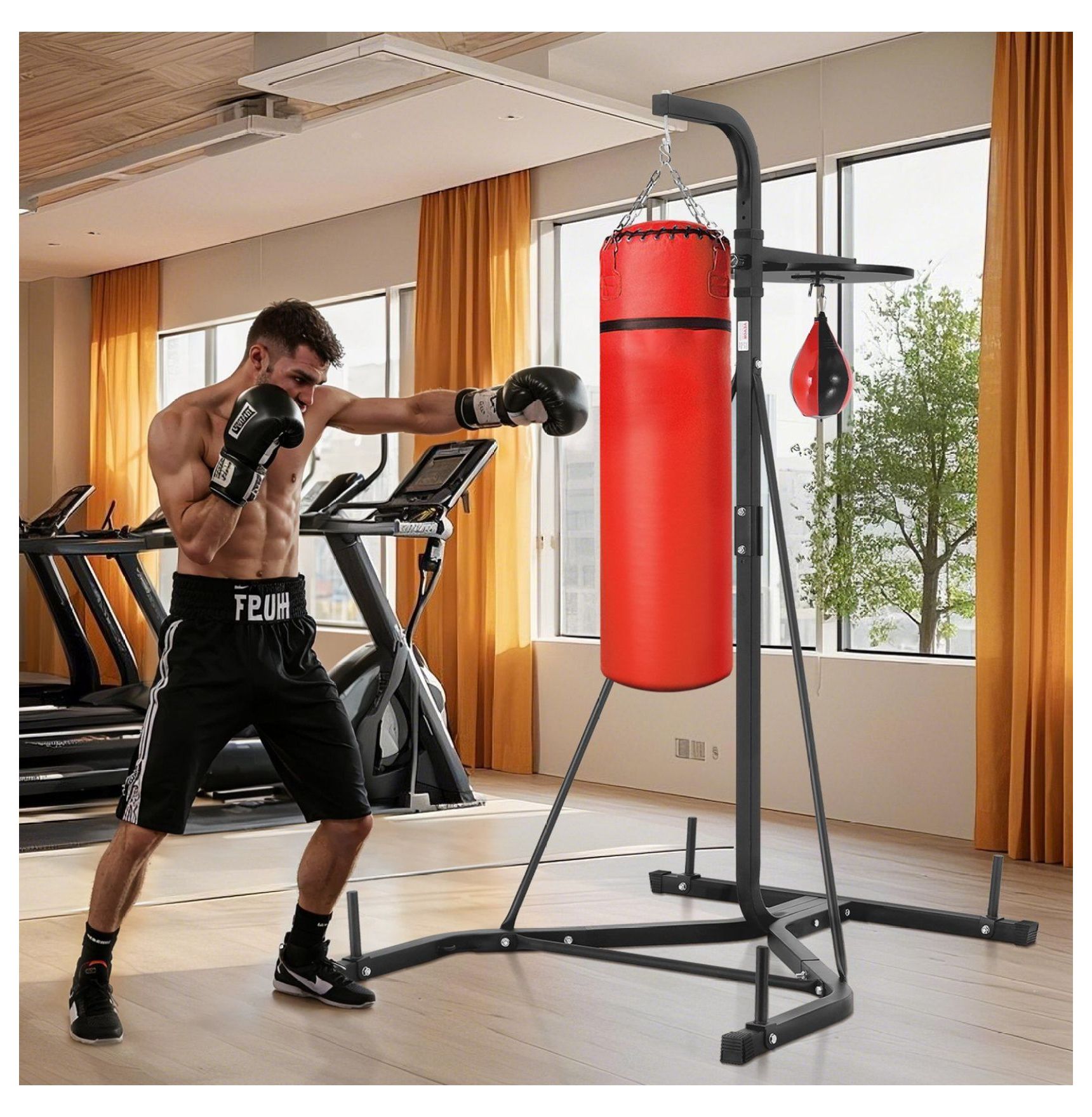 Punching Bag Stand 2 in 1 Heavy Duty Boxing Frame Fitness Steel Gym Quality