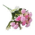 thumbnail image 2 of Ramo de flores artificiales de 12,6 pulgadas - Claveles tallo floral falso Arreglo decorativo de plástico Blanco naranja Azul Amarillo Púrpura Rosa para la decoración del salón de boda, 2 of 7