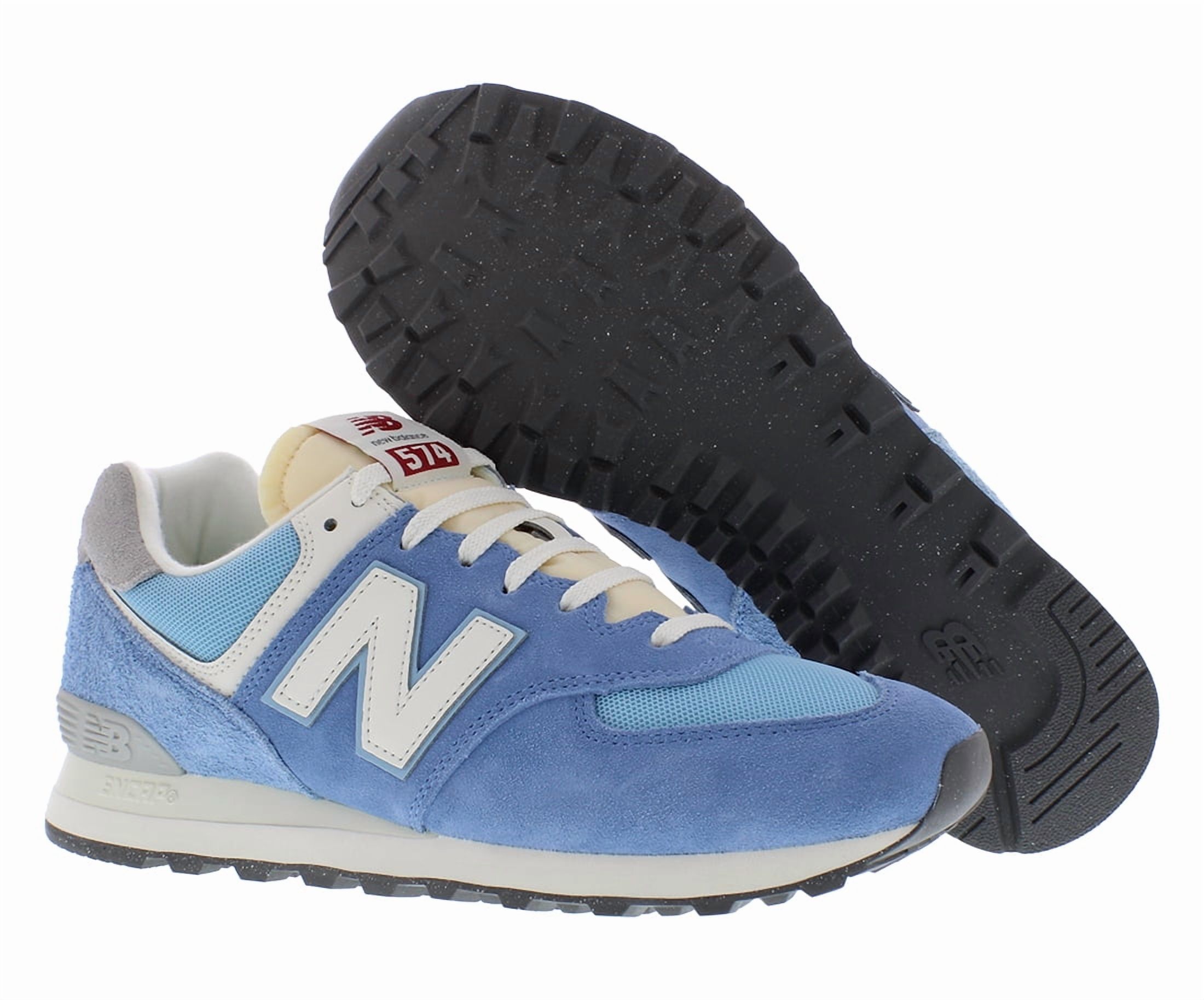 New Balance 574 Mens Shoes Size 9.5, Color: Blue Laguna/Sea Salt