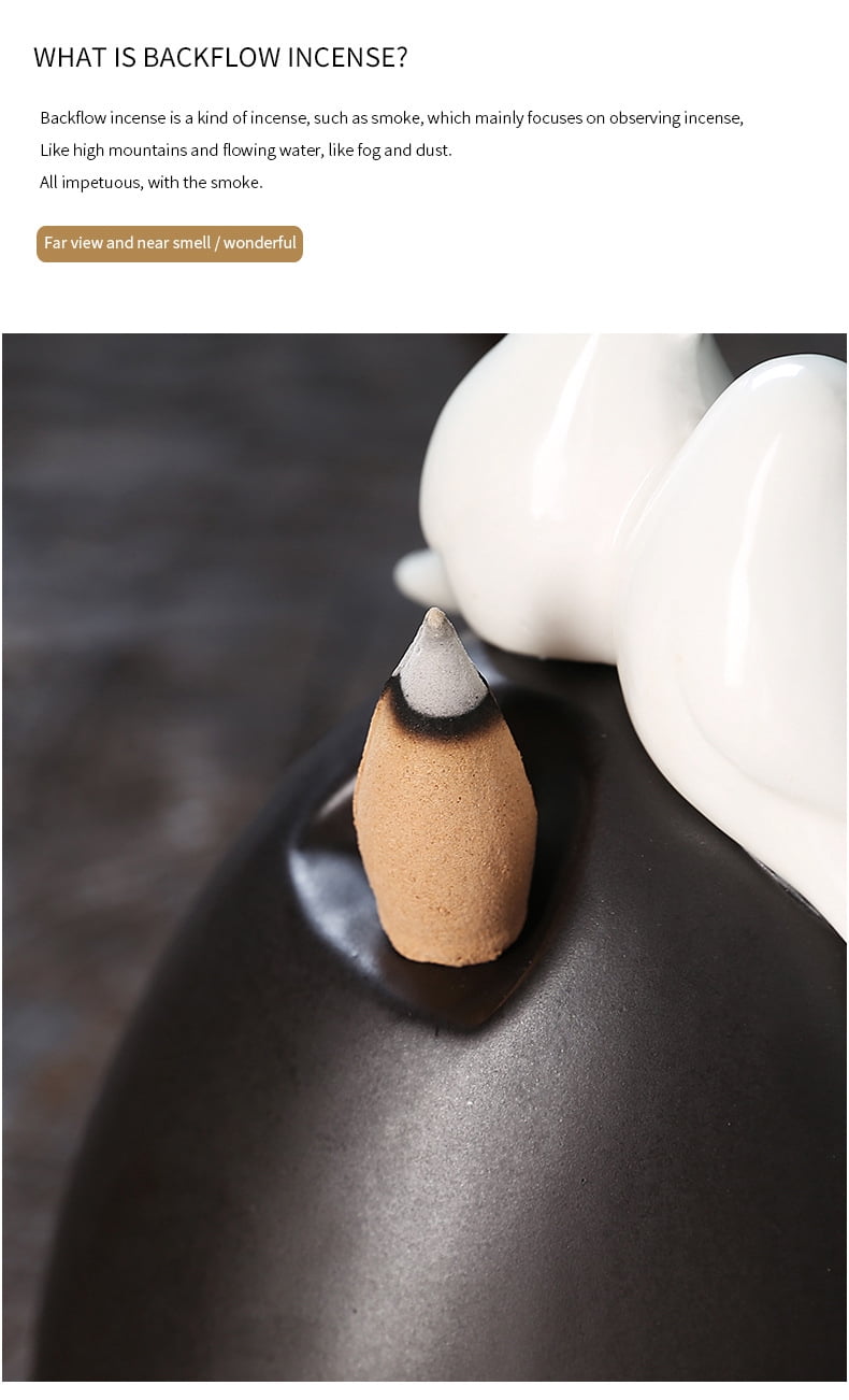 Ncense Burner Incense Holder Ceramic Backflow Incense Burner Creative Alpine Flowing Water Backflow Incense Burner Home Decoration Waterfall Incense Burner (Color : Couple Tiancheng)