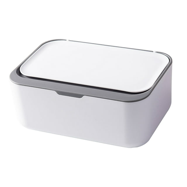 Caja para toallitas húmedas, contenedor naranja húmedo, caja de almacenamiento para servilletas, caja de inodoro, organizador, dispensador gris blanco