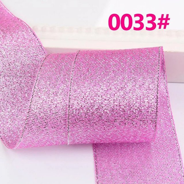 10Meters Ribbons Gold Silver Glitter Silk Satin Ribbons Crafts Wedding Decorative DIY Ribbons Bow Christmas Gift Wrap Decor