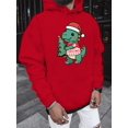 thumbnail image 3 of Men's Christmas Dinosaur Hoodie - Sweatshirt, Soft Winter Jacket, Warm and Fun Clothes for Dinosaur Lovers, Urban Fashion, Long Sleeve, Festive Outfit, 3 of 10